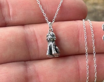 Sterling Silver Golden Doodle Labradoodle Necklace: Dog Lover Gift