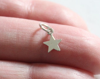 Sterling Silver Tiny Star Charm: Delicate Minimalist Jewelry