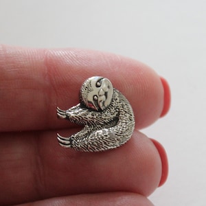 Sterling Silver Sloth Charm, Sloth Pendant ,Silver Sloth Charm, Hanging Sloth Charm, Sloth Jewelry, Silver Hanging Sloth Pendant