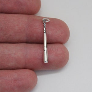 Sterling Silver Baseball Bat Charm, Sterling Silver Baseball Bat Pendant, Silver Baseball Bat Charm, Silver Baseball Bat Pendant, Bat Charm