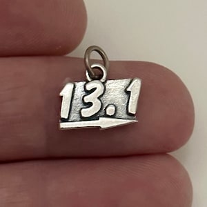 Sterling Silver 13.1 Half Marathon Charm, Sterling Silver 13.1 Half Marathon Pendant, Silver 13.1 Half Marathon Charm, 13.1 Marathon Charm