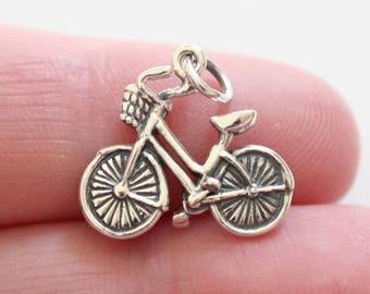 Sterling Silver Bike Charm, Cute Bike Charm, Bicycle Charm, Bicycle Pendant, Bike Pendant, Realistic Bike Charm, 3D Bike Pendant, Bicycle