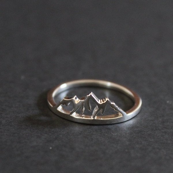 Sterling Silver Mountain Ring, Silver Mountain Ring, Mountain Ring, Mountain Peak Ring