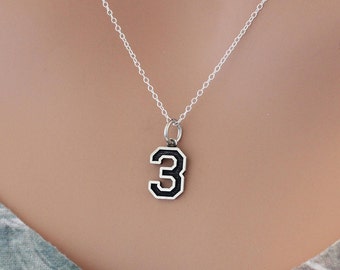 Number 3 Necklace - Etsy