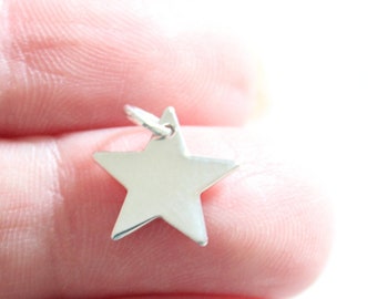 Sterling Silver Star Charm: Tiny Celestial Pendant