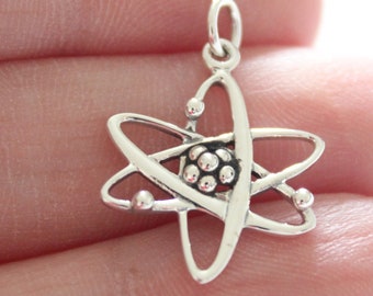 Sterlingzilveren atoombedelketting: wetenschappelijke sieraden