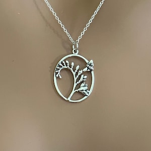 Sterling Silver Bee and Freesia Flower Necklace, Silver Bee and Freesia Flower Necklace, Freesia Flower and Bee Necklace, Flower Necklace