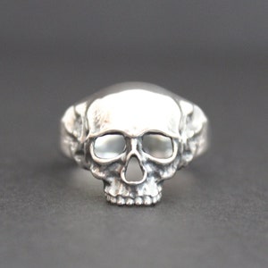 Sterling Silver Chunky Skull Ring, Sterling Silver Skull Ring, Silver Chunky Skull Ring, Silver Skull Ring, Skull Ring, Halloween Skull Ring