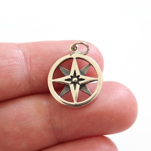 Sterling Silver North Star Compass Charm, North Star Compass Charm, North Star Compass Charm, North Star Pendant, North Star Compass Pendant