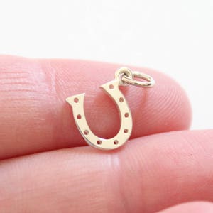 Sterling Silver Horseshoe Charm, Horseshoe Pendant, Silver Horseshoe Charm, Silver Horseshoe Pendant, Tiny Horseshoe Charm, Little Horseshoe image 1