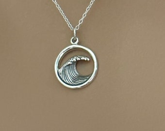 Sterling Silver Dimensional Ocean Wave Necklace, Silver Dimensional Ocean Wave Necklace,Dimensional Ocean Wave Necklace, Ocean Wave Necklace