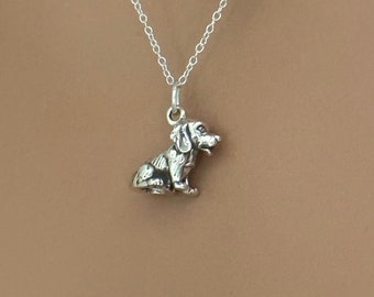 Collana in argento sterling con cane Beagle: ciondolo Beagle raggiante