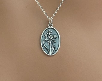 Narzisse-Halskette aus 925er Silber: Dezember-Geburtsblumenanhänger