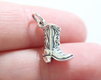 Sterling Silver Cowboy Boot Charm, Cowboy Boot Pendant, Silver Cowboy Boot Charm, Silver Cowboy Boot Pendant, Cowgirl Boot Charm, Cowgirl