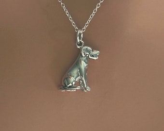 Sterling Silver Sitting Labrador Necklace, Silver Sitting Labrador Necklace, Sitting Labrador Necklace, Labrador Necklace, Lab Dog Necklace