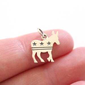 Amuleto de Burro Democrata de Prata Esterlina, Amuleto de Burro Democrata, Pingente de Burro Democrata, Amuleto de Burro, Pingente de Burro, Amuleto Democrata