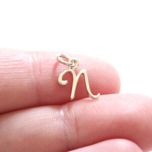 Sterling Silver Cursive N Initial Charm, N Letter Charm, Cursive N Initial Charm, Letter N Charm, Letter N Cursive Charm, Initial N Charm