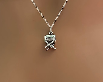 Sterling Silver 3D Director's Chair Necklace