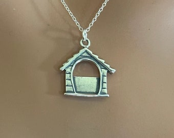 Sterling Silver Dog House Picture Frame Necklace