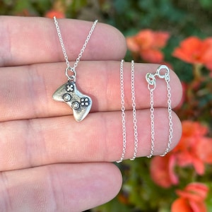 Sterling Silver Game Controller Necklace, Sterling Silver Game Controller Charm Necklace, Silver Game Controller Necklace, Gaming Necklace