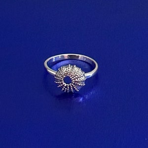 Sterling Silver Sea Urchin Ring, Sterling Silver Textured Sea Urchin Beach Ring, Silver Textured Sea Urchin Ring, Silver Sea Urchin Ring