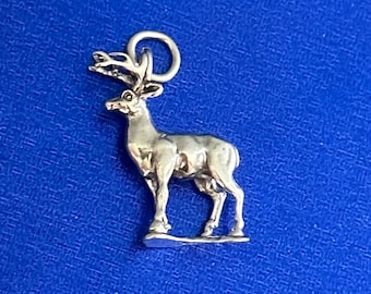 Sterling Silber 3D Buck Anhänger: Acht Punkt