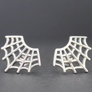 Sterling Silver Spider Web Post Earrings, Sterling Silver Spider Web Earrings, Silver Spider Web Post Earrings, Spider Web Earrings