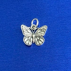 Sterling Silver Monarch Butterfly Charm, Sterling Silver Monarch Butterfly Pendant, Silver Monarch Butterfly Charm, Monarch Butterfly Charm