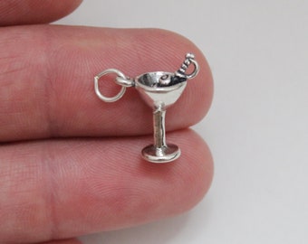 Sterling Silver Martini Glass Charm: Cocktail Pendant
