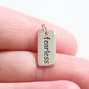 Sterling Silver Fearless Charm, Fearless Charm, Fearless Pendant, Sterling Silver Fearless Pendant, Silver Fearless Charm, Fearless Word