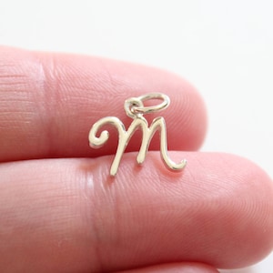 Sterling Silver Cursive M Initial Charm, M Letter Charm, Cursive M Initial Charm, Letter M Charm, Letter M Cursive Charm, Initial M Charm