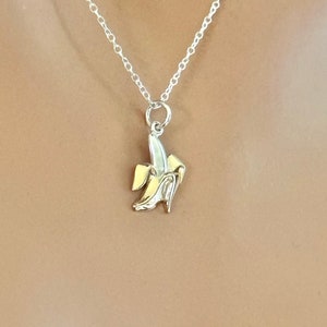 Sterling Silver Banana Necklace: Bronze Peel
