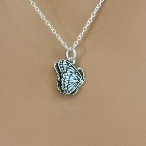 Sterling Silver 3D Butterfly Charm Necklace