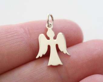 Sterling Silver Angel Charm: Simple Easter Pendant