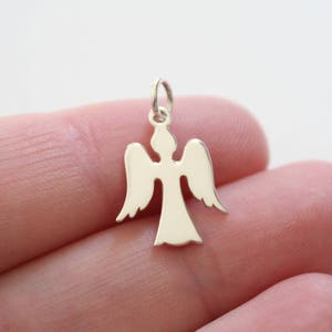 Sterling Silver Angel Charm, Angel Pendant, Sterling Silver Angel Pendant, Easter Angel Necklace, Simple Angel Charm, Cute Angel Charm