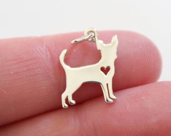 Sterling zilveren Chihuahua-hondje hanger: gedenkhanger voor huisdieren