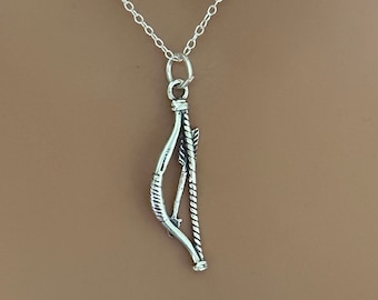 Sterling Silver Bow and Arrow Charm Necklace