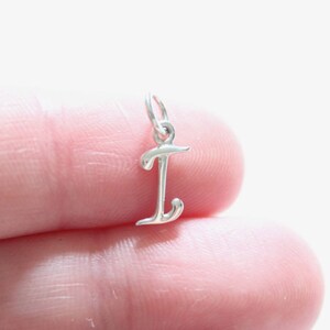 Sterling Silver Cursive I Initial Charm, I Letter Charm, Cursive I Initial Charm, Letter I Charm, Letter I Cursive Charm, Initial I Charm