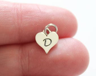Sterling Silver Stamped Initial D Charm