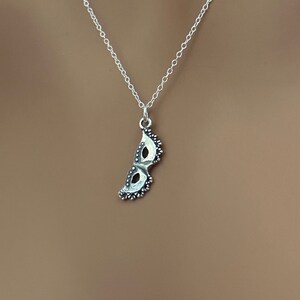 Sterling Silver Mardi Gras Mask Necklace, Sterling Silver Mardi Gras Mask Charm Necklace, Silver Mardi Gras Mask Necklace, Mask Necklace