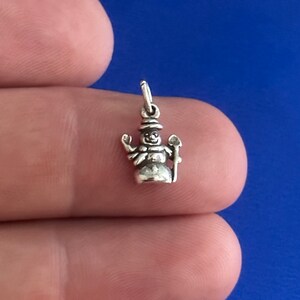 925 Silber oxidiert Schneemann Charme, Silber oxidiert Schneemann Anhänger, oxidiert Schneemann Charme, oxidiert Schneemann Anhänger, Schneemann Charme