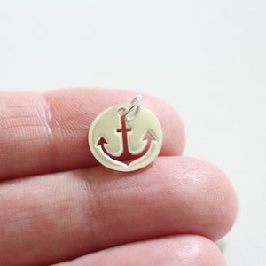 Sterling Silver Anchor Charm, Navy Wife Charm, Navy Seal Charm, Navy Sailor Charm, Nautical Charm, Anchor Cutout Charm