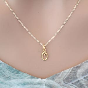 Gold Cursive O Initial Necklace, O Letter Necklace, Cursive O Initial Necklace, 24K Gold Plated O Letter Necklace, Gold O Letter Necklace