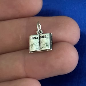 Sterling Silver 3D Holy Bible Charm,Sterling Silver Holy Bible Pendant, Silver Holy Bible Charm, Silver Holy Bible Pendant, Holy Bible Charm