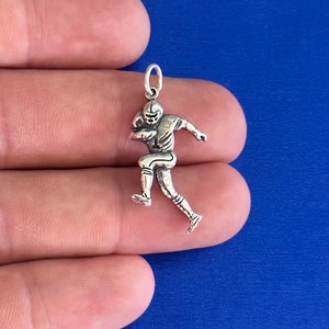 Sterling Silver Football Player Charm, Silver Football Player Charm, Silver Football Player Pendant, Football Player Charm,Football Charm