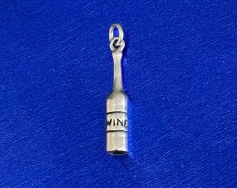 Sterling Silver 3D Wine Bottle Charm