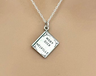 Sterling Silver Moby Dick Book Charm Necklace