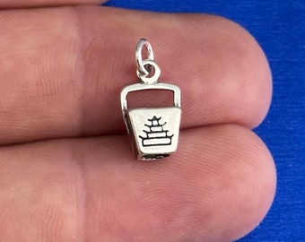 Sterling Silver 3D Chinese Take Out Box Charm
