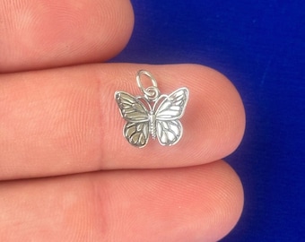 Sterling Silver Monarch Butterfly Charm: .925 Silver Pendant