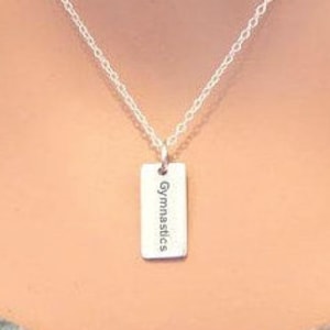 Sterlingzilveren gymnastiek woord bedelketting, sterlingzilveren gymnastiek bedelketting, gymnastiek ketting, cadeau voor turnster, turnen